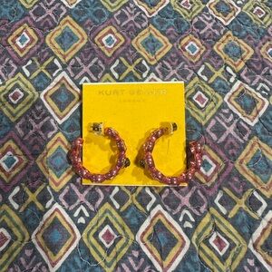 Kurt Geiger Pink Beaded Hoop Earrings